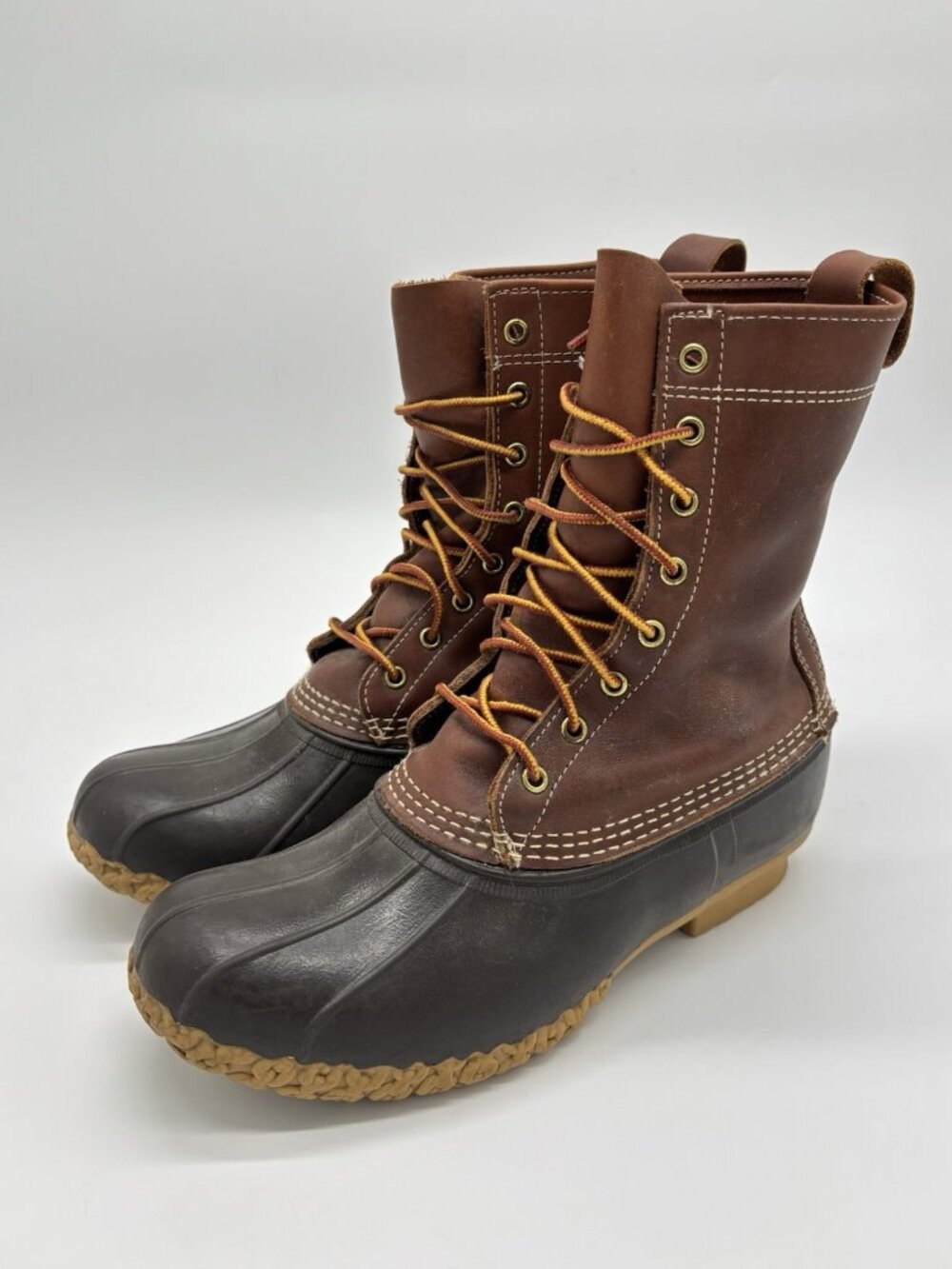 LL Bean Mens Bean Boots 10” Size 10 Lace Up Dark Brown